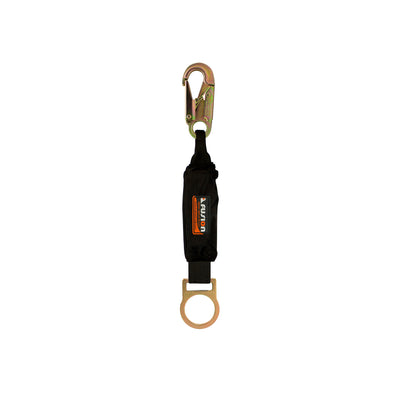 Fall Protection Steel Snap Hook and D-Ring Safety Lanyard - Black