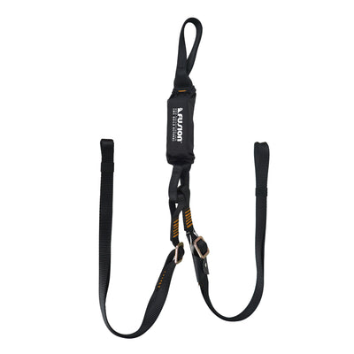 Lobster Claw Y Lanyard Adjustable Shock Absorber Zipline Zorber Packanyard with Loops - Black