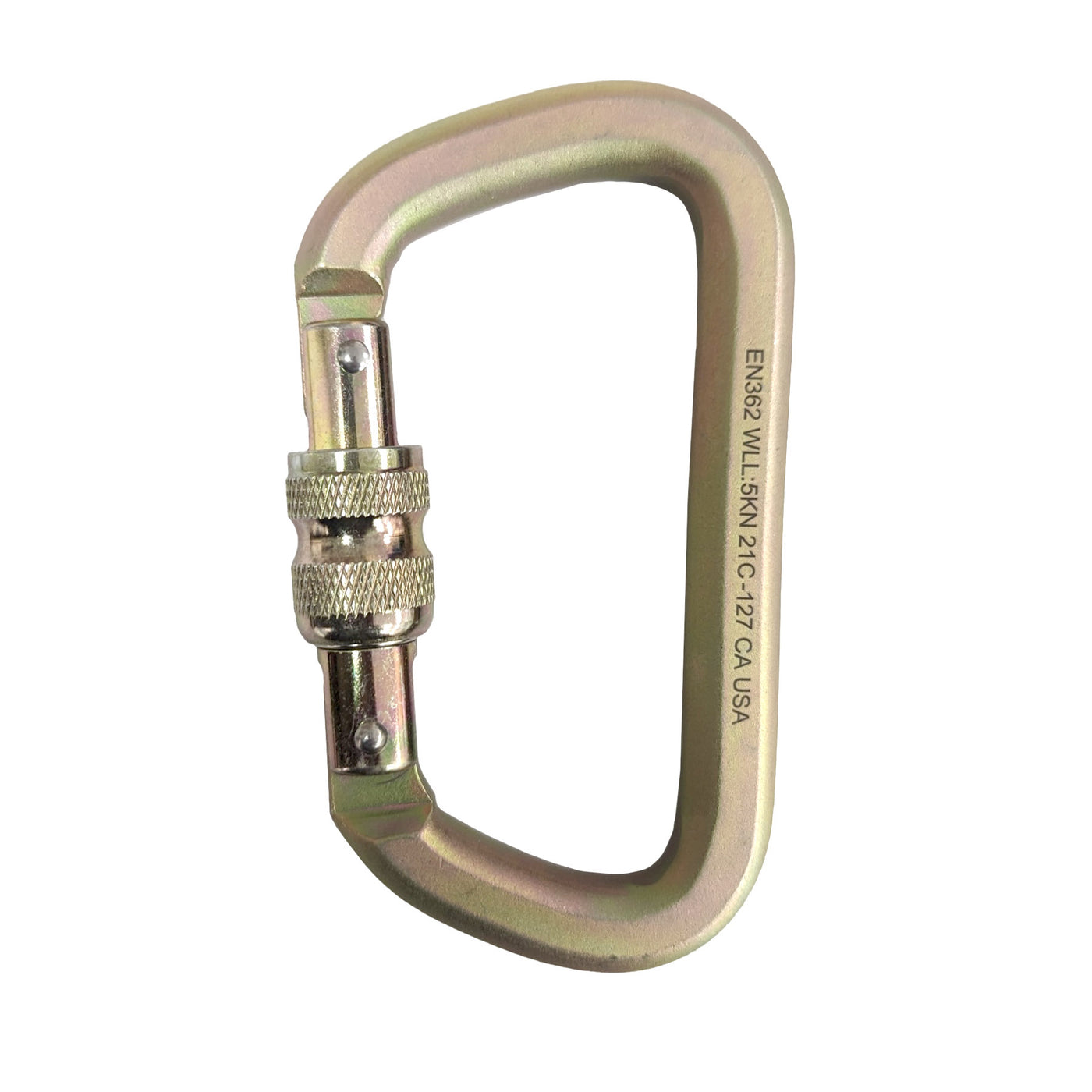 Mayan Steel - Screw Lock Pin Nose Carabiner - Gold