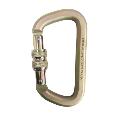 Mayan Steel - Screw Lock Pin Nose Carabiner - Gold