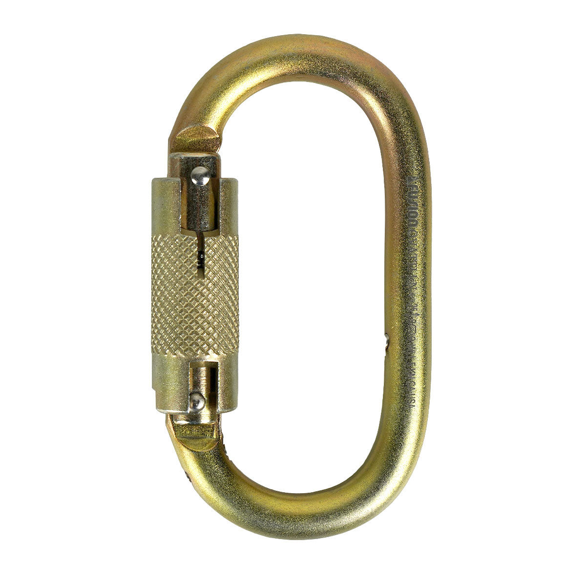 Ovatti Steel Auto Lock Carabiner – Gold Oval Clip with Captive Eye