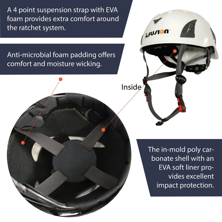 Fuison Meka Rock Climbing Helmet, White