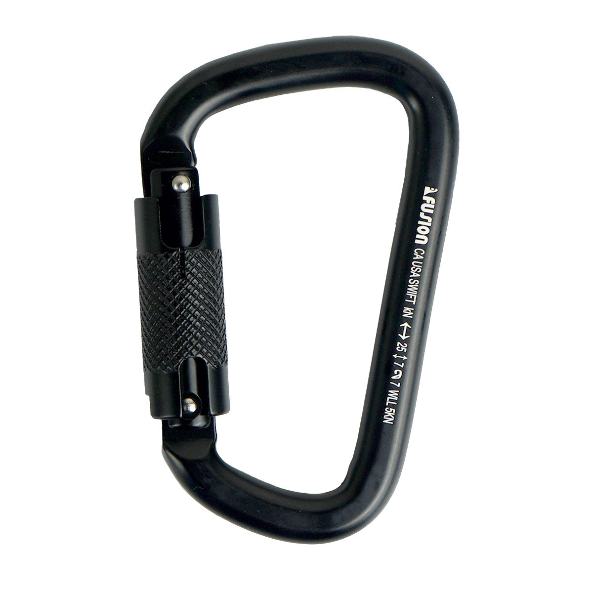 Swift D Shape - Auto Lock Modified Carabiner - Black