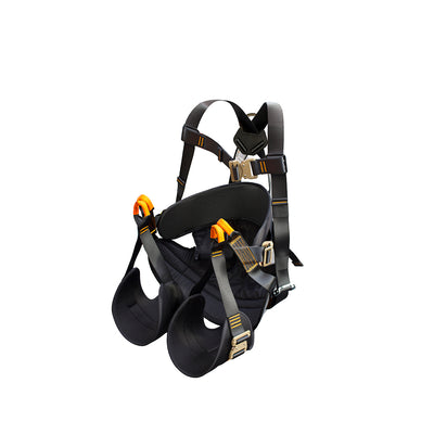 industrial nylon zipline seat harness with EVA memory foam and dorsal D-ring