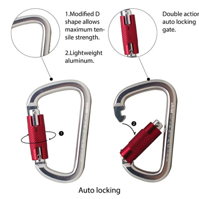 Swift High Strength - Auto Locking Carabiner - Sliver