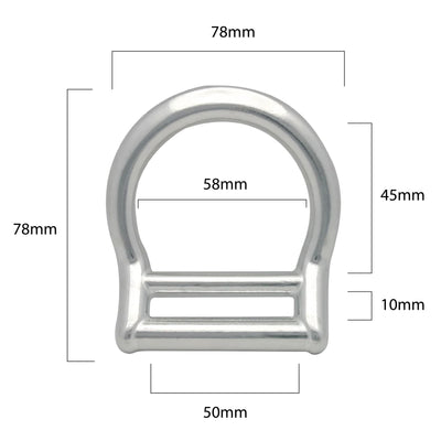 Bent Aluminum Slotted D-Ring for 1 3/4" Webbing