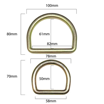Steel D-Ring Set – 23kN (2-Pack)
