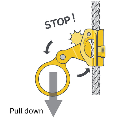 Terra Max Steel Auto Lock Rope Grab - Gold