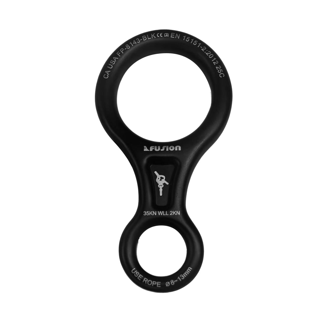 Descendedor de aluminio en forma de 8