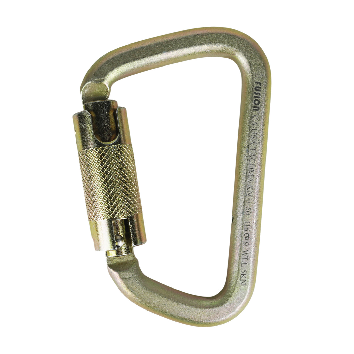 Tacoma Steel 50KN Triple Lock Carabiner – Gold Clip for Climbing, Rescue & Rigging