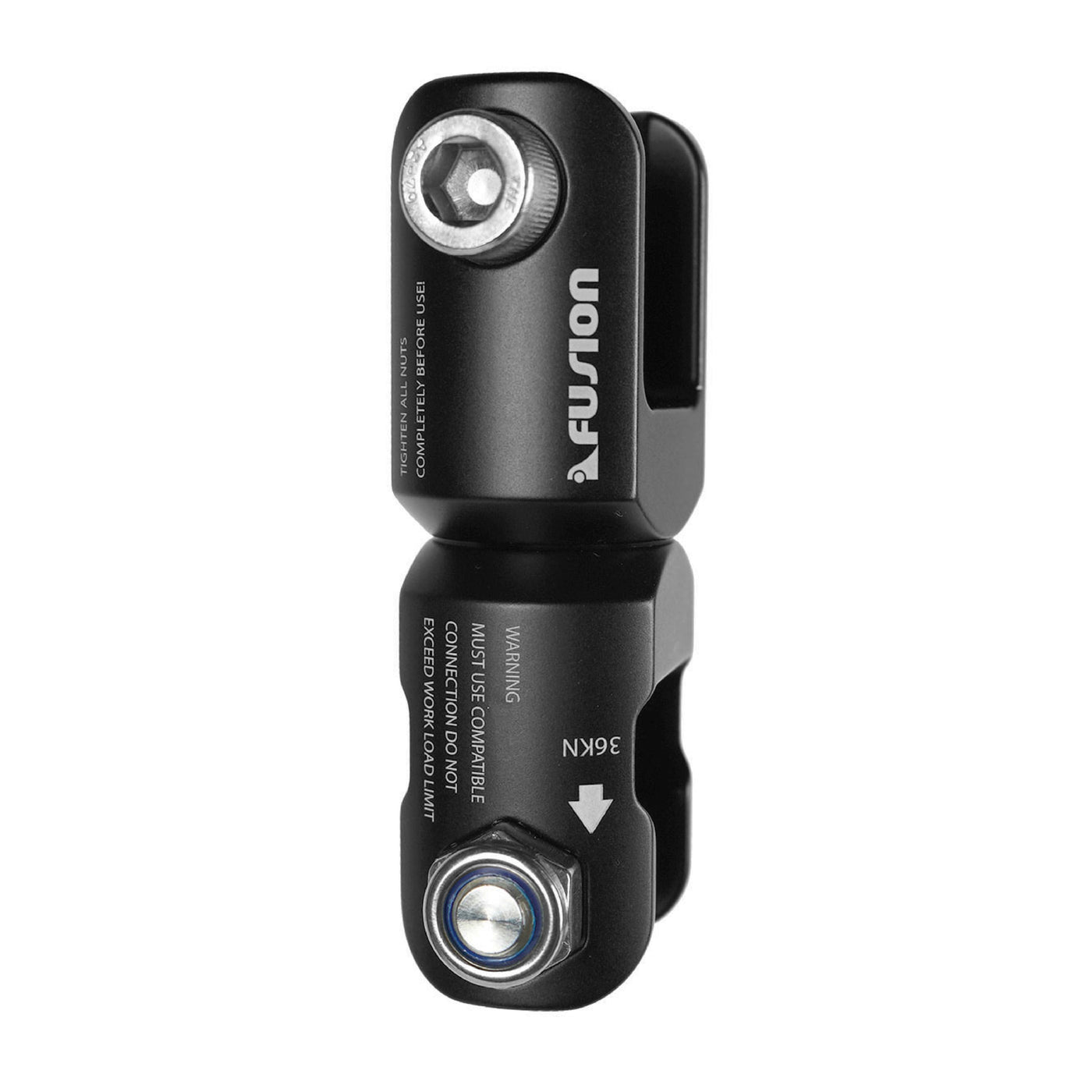 Presto Aluminum Alloy 36KN Dual Jaw Swivel – Black Rope Rotation Connector