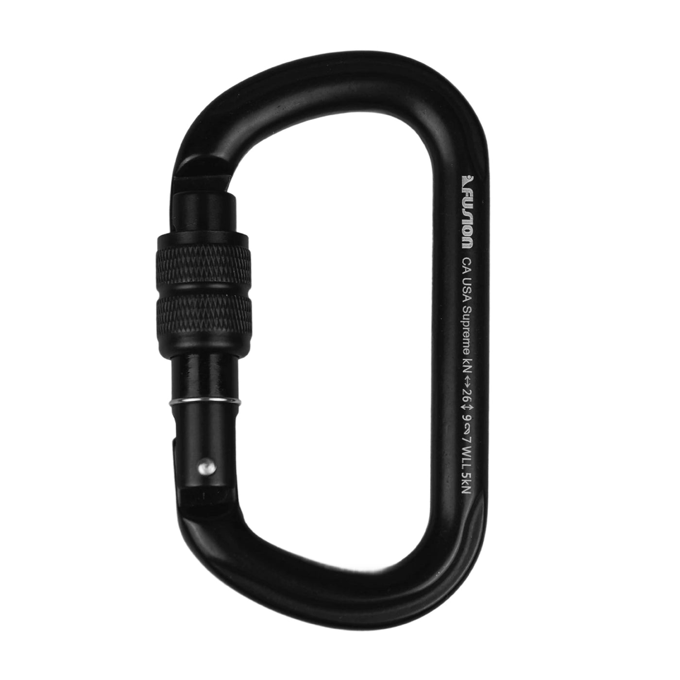 Fusion Supreme Steel 25kN Screw Lock Carabiner – Oval Clip for Climbing & Safety