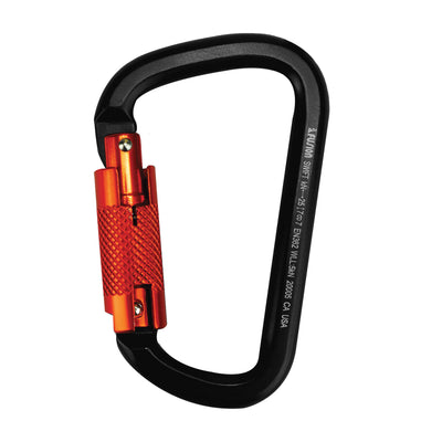 Swift Triple Locking Aluminum Carabiner – Black Modified D Clip for Climbing & Rigging