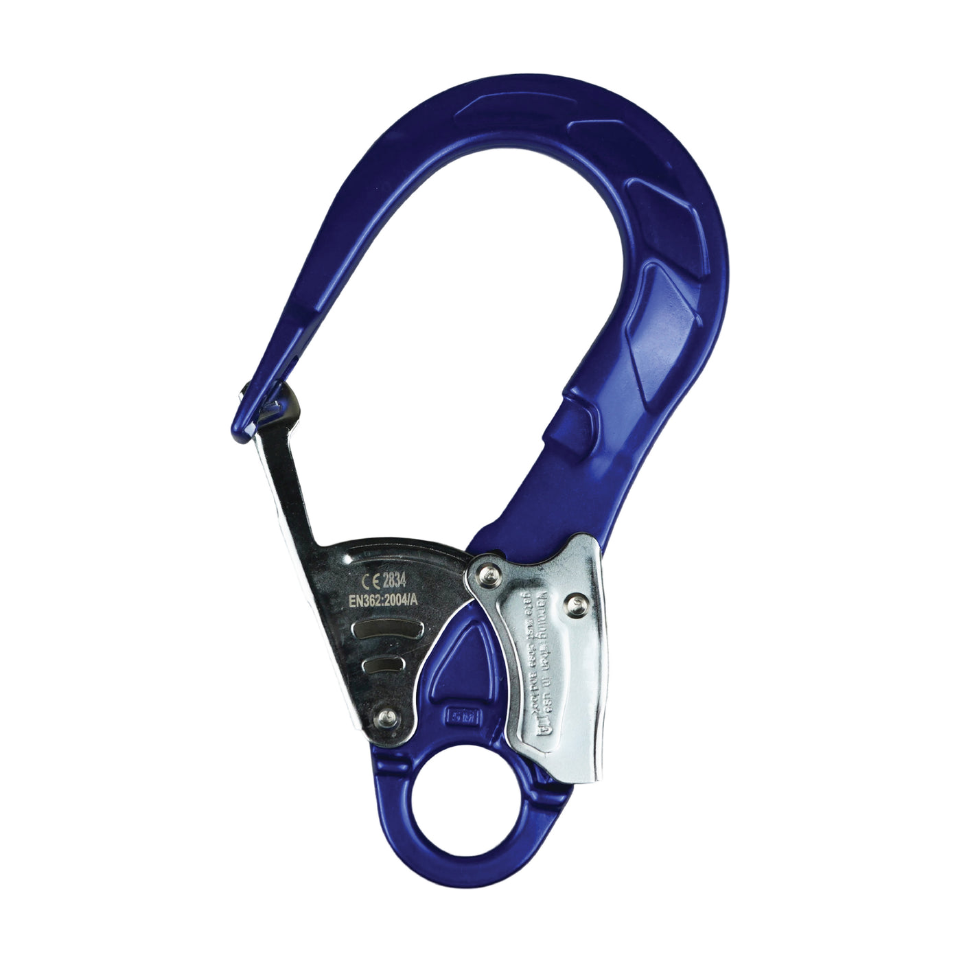 Poseidon II Drop-Forged Aluminum Rebar Hook with Stainless Steel Double Locking Gate – Blue