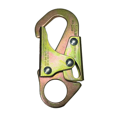Maxi-2 Steel 23kN Self-Locking Snap Hook – Silver Zinc Plate for Climbing & Industrial Rigging