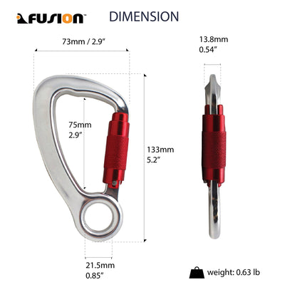 Adjustable Lanyard with True Captive Eye Aluminum Carabiner - Fusion Climb