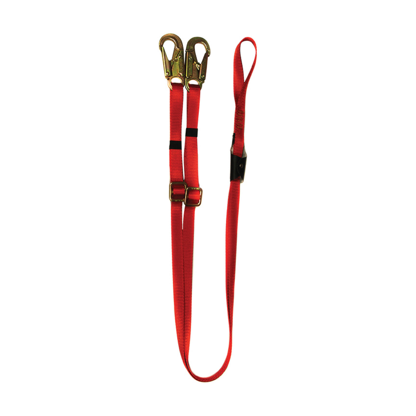 Adjustable Y-leg Lanyard w/ Double-Locking Snap Hooks