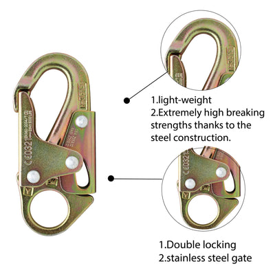 Adjustable Y-leg Lanyard with Double Locking Snap Hook - Fusion Climb
