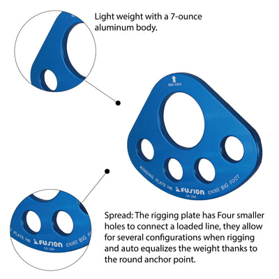 Aluminum Big Foot Large 5 Hole Rigging Plate - Fusion Climb