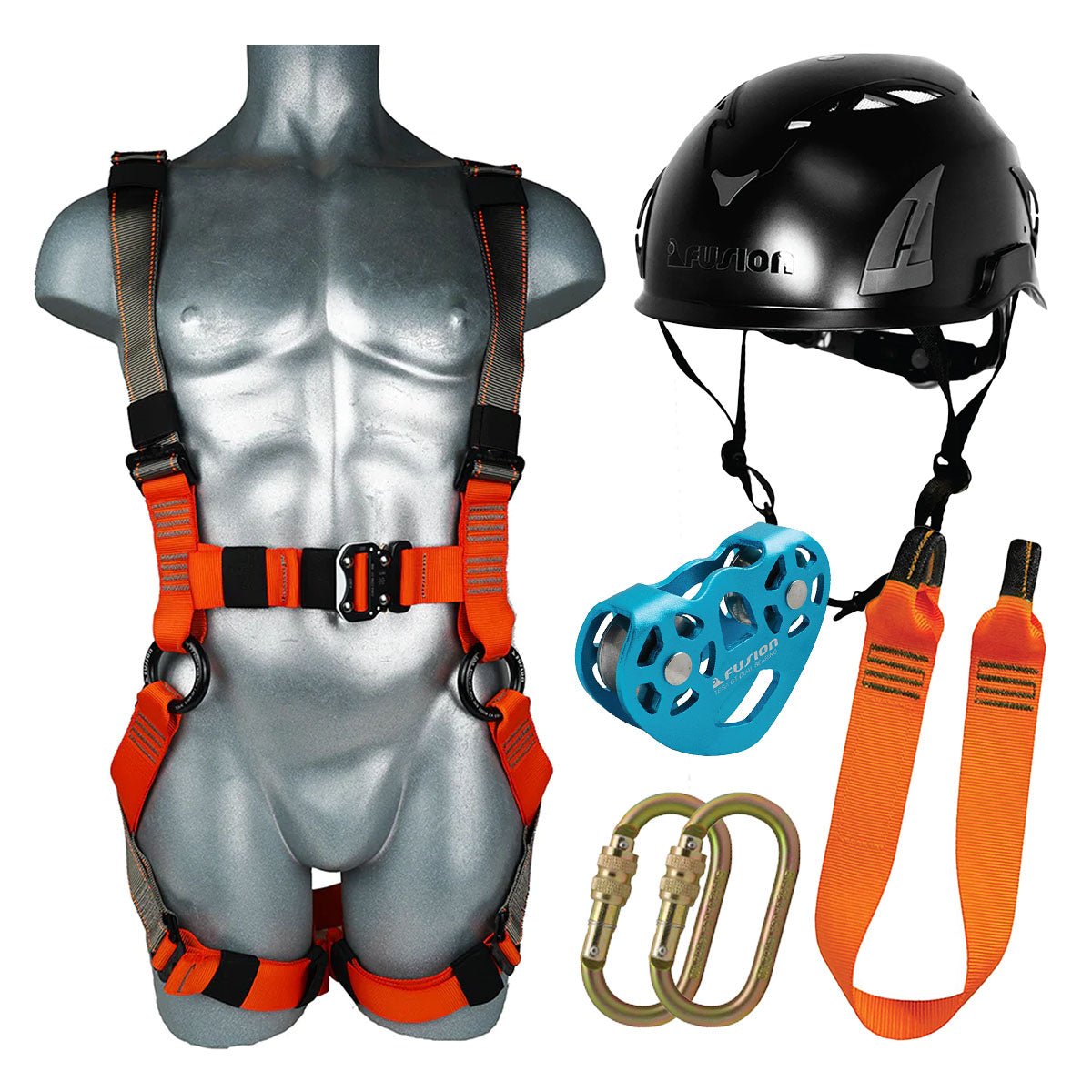 Aventa full body harness & Blue trolley combo kit-M/L - Fusion Climb