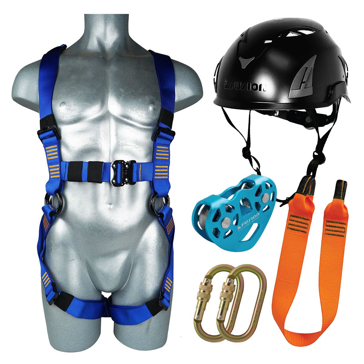 Aventa full body harness & Blue trolley combo kit-S/M - Fusion Climb