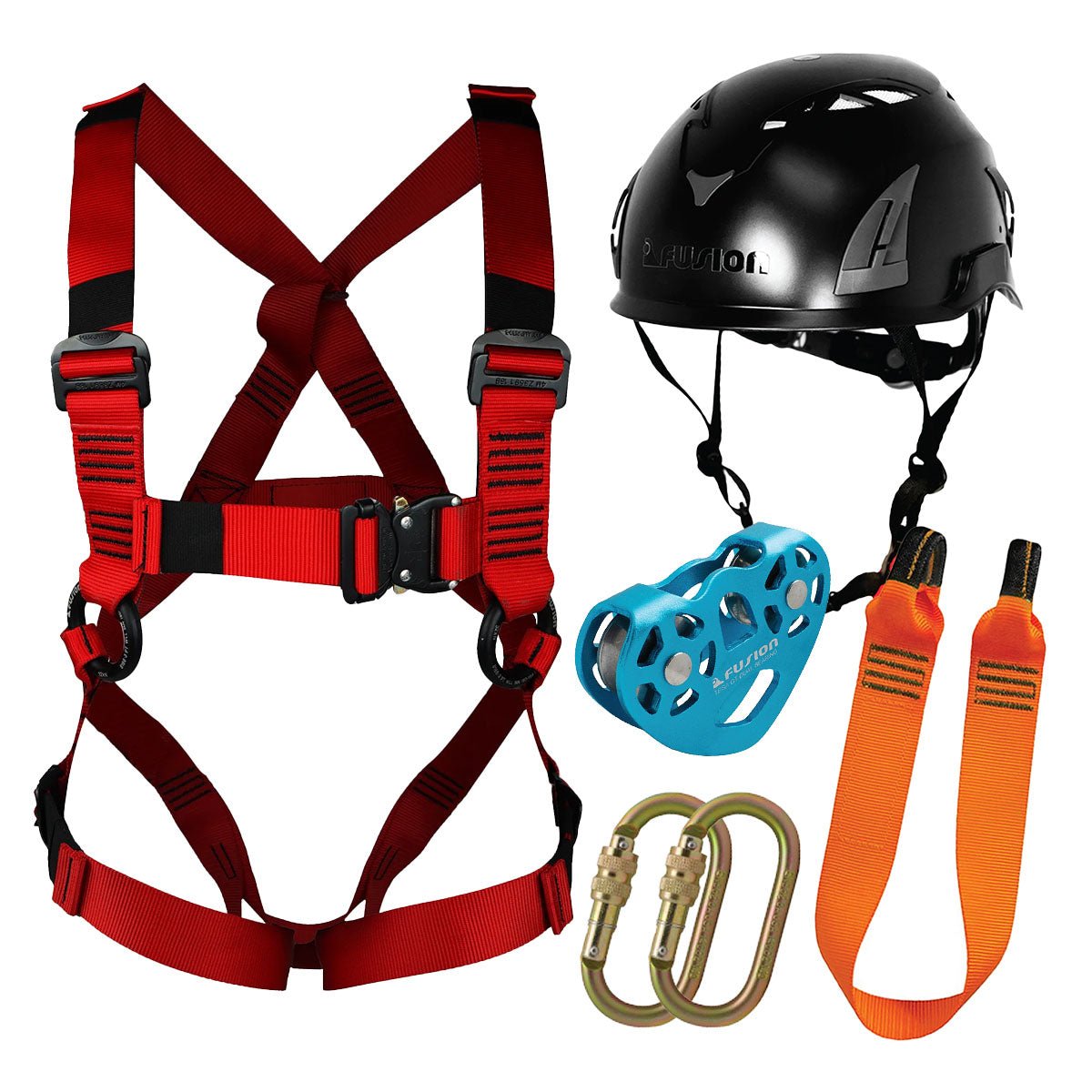 Aventa full body harness & Blue trolley combo kit-XS/S - Fusion Climb