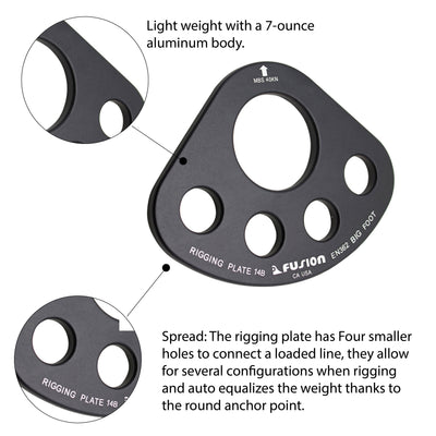 Big Foot Aluminum Large 5 Hole Rigging Anchor Plate Descender