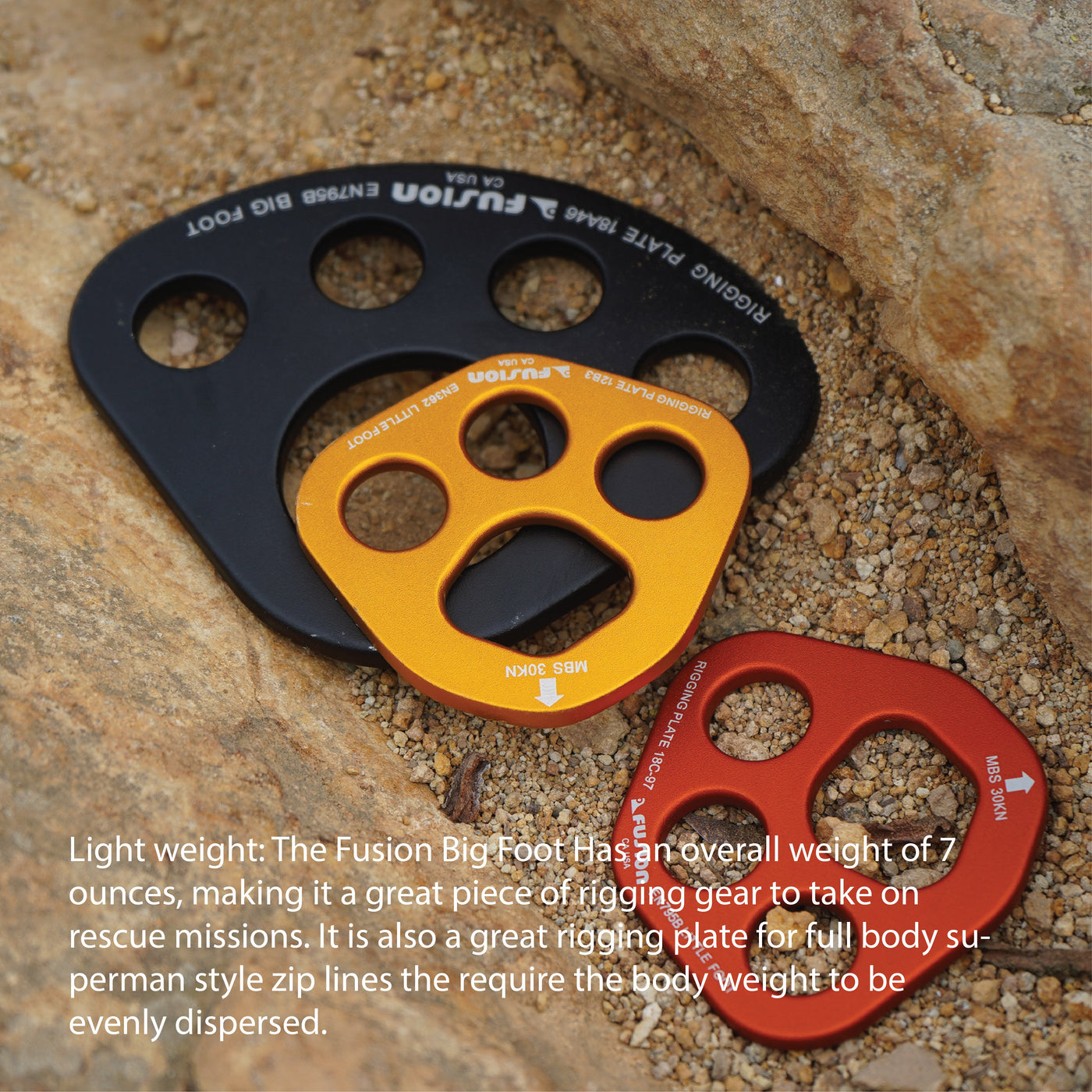 Big Foot Aluminum Large 5 Hole Rigging Anchor Plate Descender