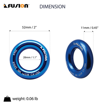 Blue Aluminum O-Ring - Small 2"