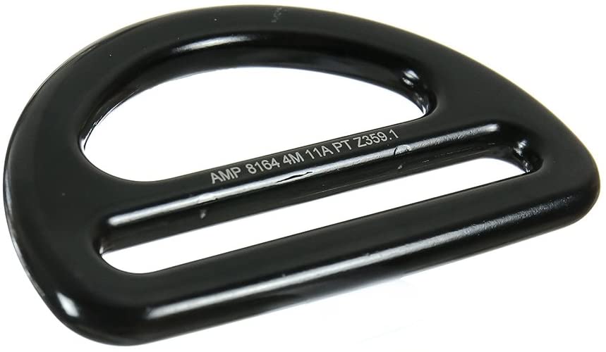 Bretta Aluminum Slotted D-Ring for 3 1/4" Webbing Black - Fusion Climb