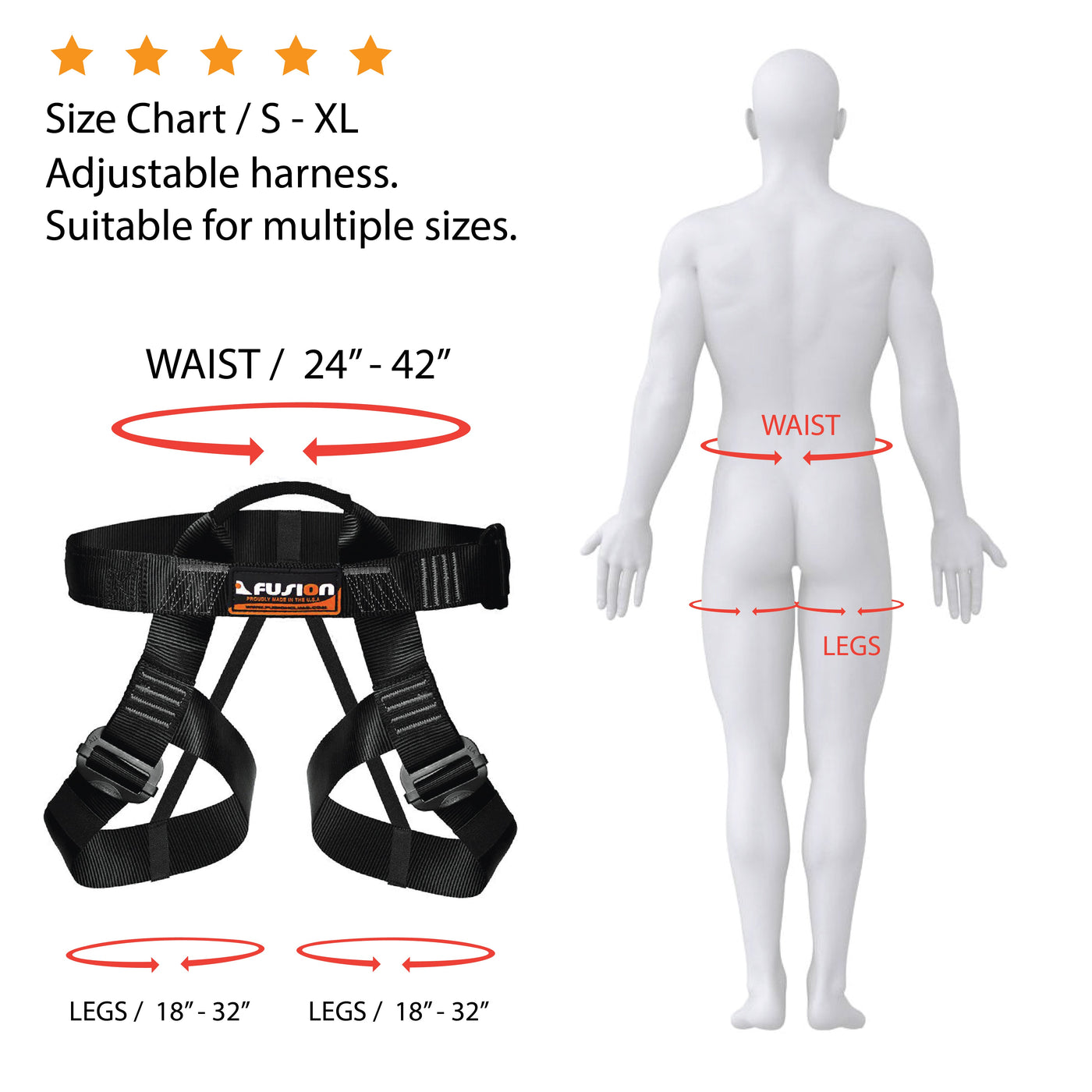 Centaur Half Body Harness in Black and Grey - Fusion Climb