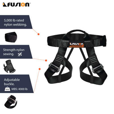 Centaur Half Body Harness in Black and Grey - Fusion Climb