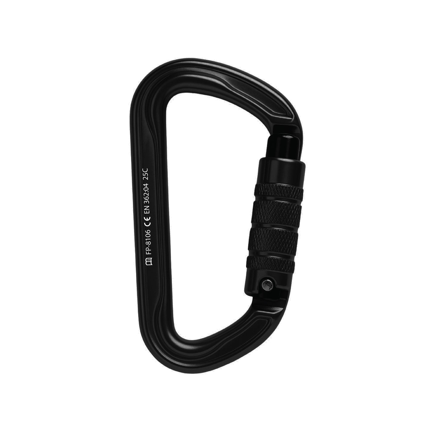 Swift Auto Lock Modified D Shape Carabiner – black Aluminum Climbing Clip