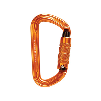 Swift Auto Lock Modified D Shape Carabiner – orange and black Aluminum Climbing Clip