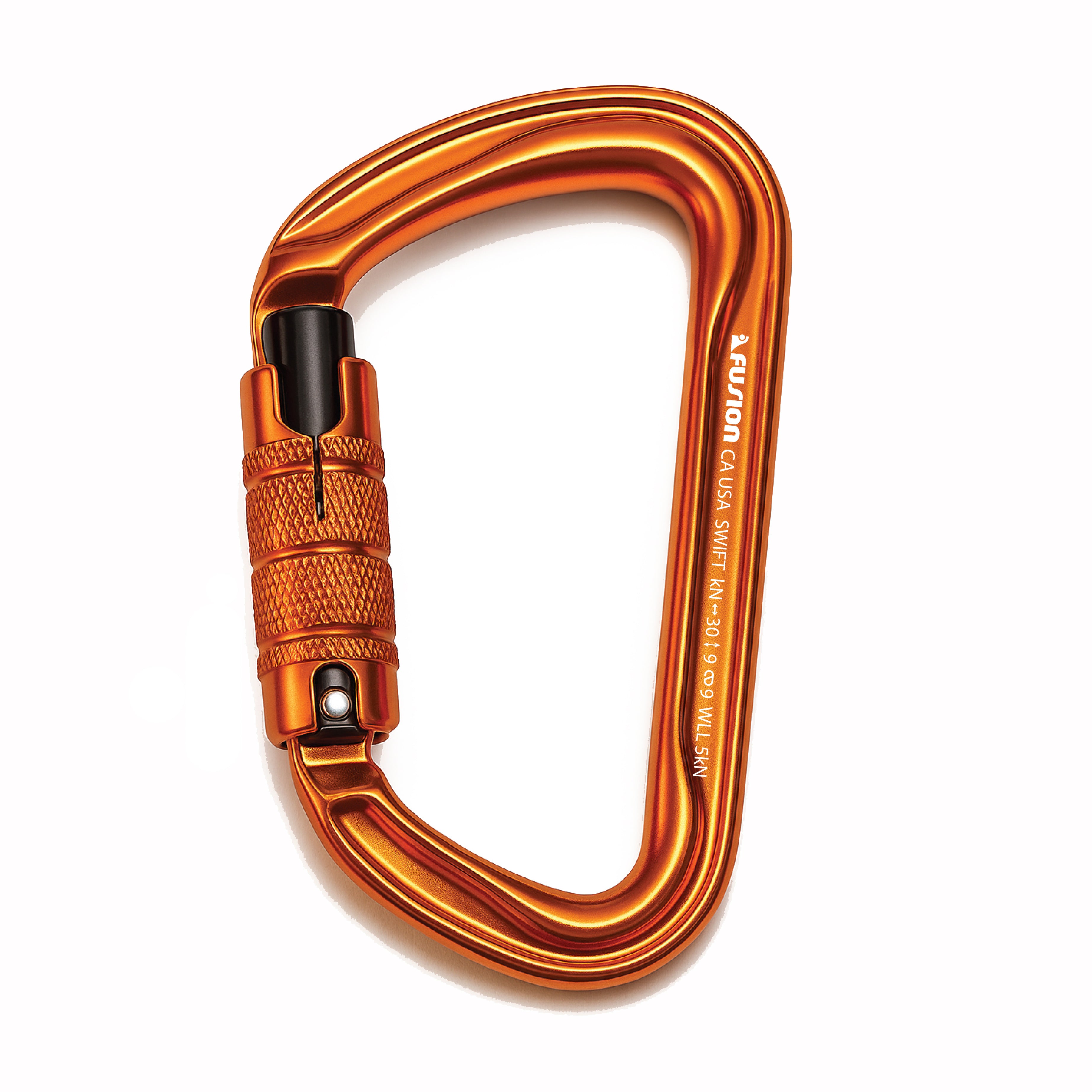 アブストアウトロー 1 Swift Auto Lock Modified D Shape Carabiner – orange and black