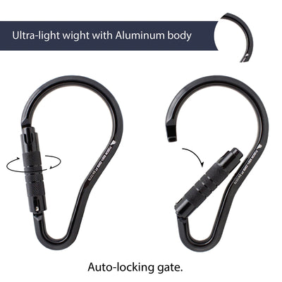 Prima Aluminum - Auto Lock Carabiner - Black