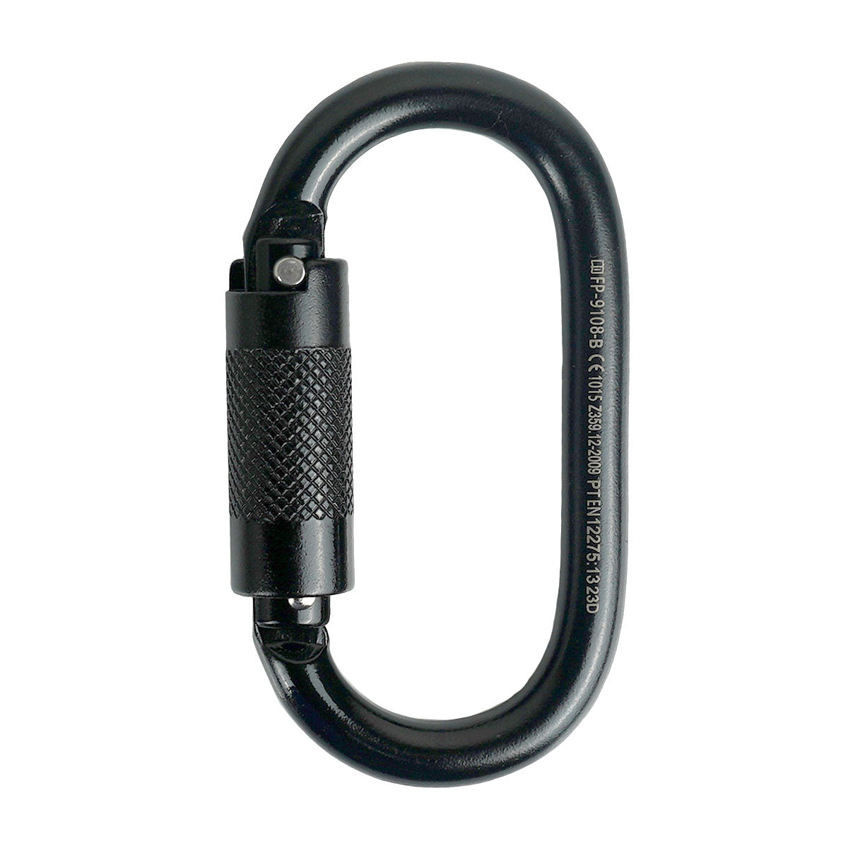 Ovatti Steel Auto Lock Gate Carabiner - Black