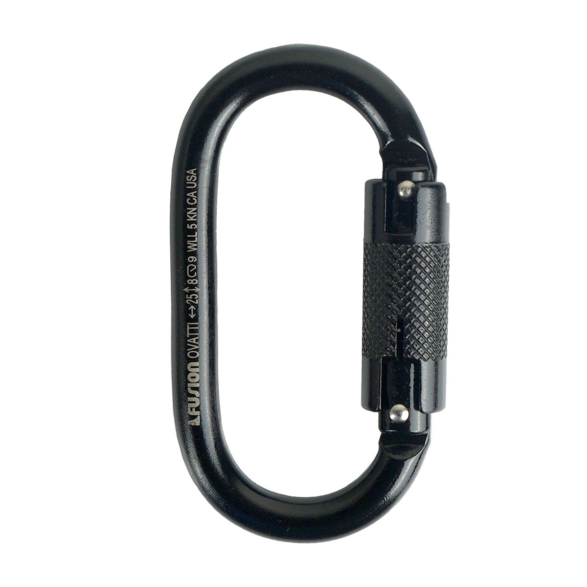 Ovatti Steel Auto Lock Gate Carabiner - Black