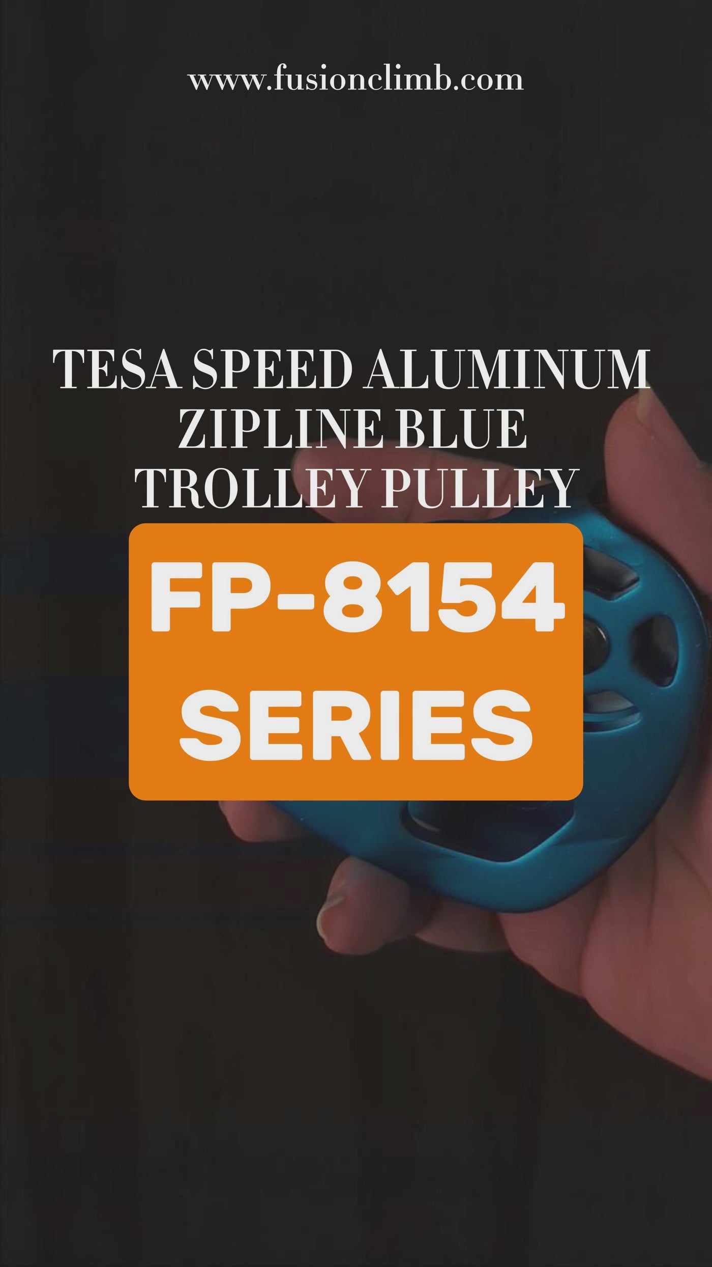 Tesa Speed Aluminum Zip Line Blue Trolley Pulley.