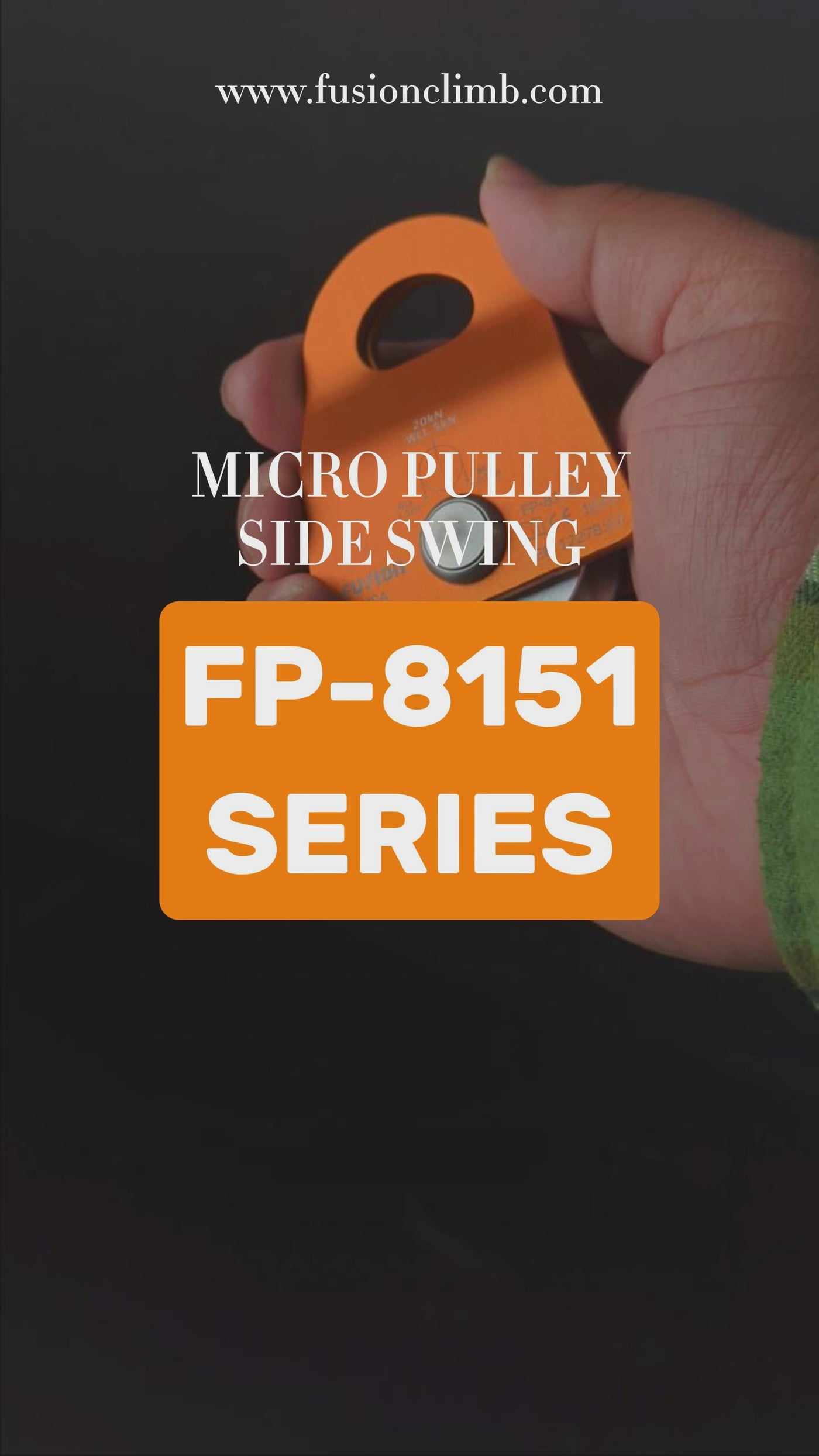 1 1/2"Aluminum Micro Pulley Side Swing - Orange.