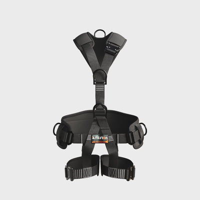 Tactical Rescue Full Body Harness – Black with Flat Foam Padding & 5600 lb Webbing