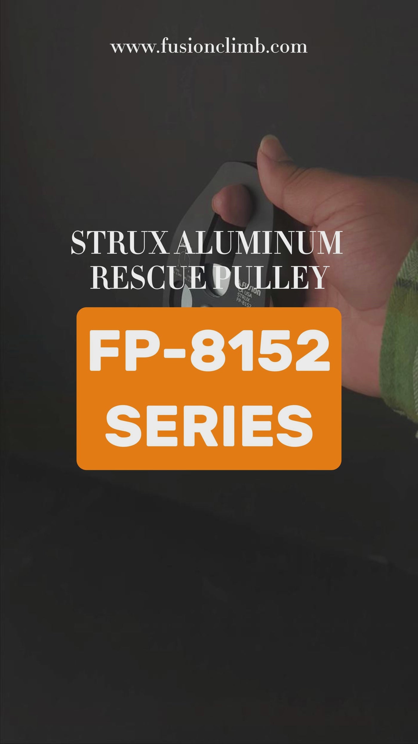 Strux Aluminum Rescue Side Swing Matte 34KN Pulley, Black.