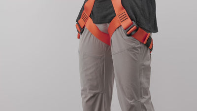 Half Body Climbing Harness - Centaur in Orange and Black with Front Belay Anchor Point