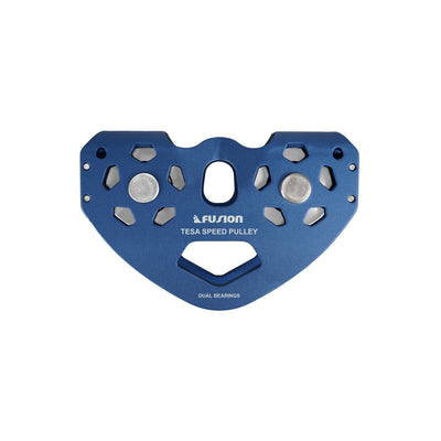 blue aluminum zipline pulley with dual sealed bearings