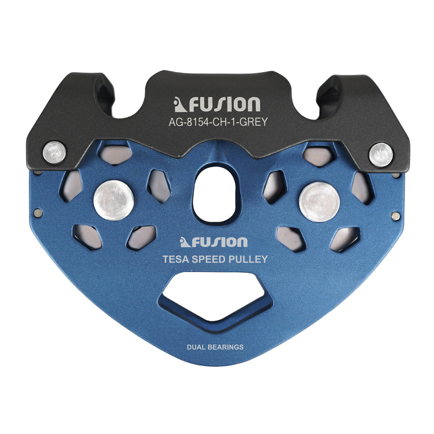 Tesa Speed Pulley Dual Bearing - With Carabiner Bracket - Blue