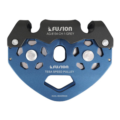 Tesa Speed Pulley Dual Bearing - With Carabiner Bracket - Blue