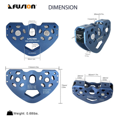Tesa Speed Pulley Dual Bearing - Blue
