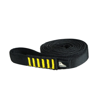 Stitched Nylon Climbing Sling Runner - Black/Yellow - 80cm
