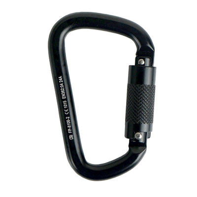 Swift Auto Lock Modified D Shape Carabiner Black.