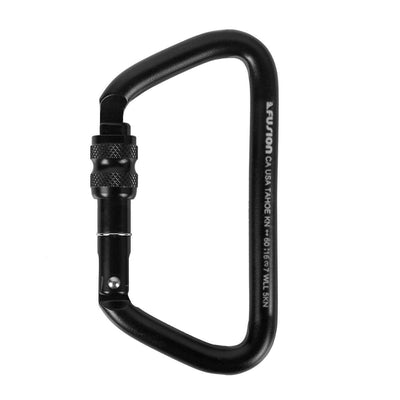 Tahoe XL Steel Screw Lock Carabiner – Black Heavy-Duty Clip for Climbing & Rigging